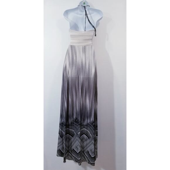 Sky Gray Braided Detail Empire Waist Halter Maxi Dress - Picture 7 of 13